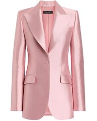 Dolce & Gabbana - Silk Shantung Single-Breasted Jacket - Lyst
