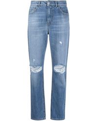 Pinko - Ripped-detail Slim-fit Jeans - Lyst