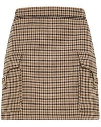 Seventy - Check-Pattern Flap-Pocket Mini Skirt - Lyst