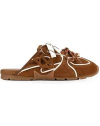 Naked Wolfe - Adorn Lace-Up Suede Mules - Lyst