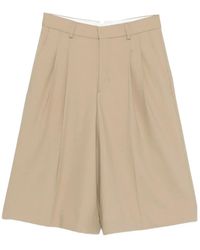 Ami Paris - Belt-Loop Pleated Shorts - Lyst