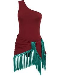 ‎Taller Marmo - Yacare One-Shoulder Fringe Swimsuit - Lyst