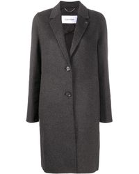 Calvin Klein Cappotto monopetto con logo - Grigio