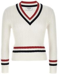 Thom Browne - Rwb Intarsia Sweater - Lyst