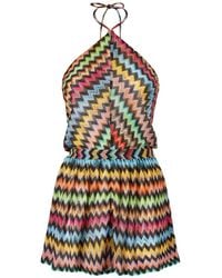 Missoni - Zigzag-Knit Halterneck Playsuit - Lyst