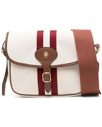 Bally - Two-Stripe Detail Flap Messenger Bag - Lyst