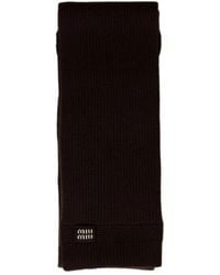 Miu Miu - Logo-Intarsia Cashmere Scarf - Lyst