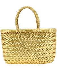 Dragon Diffusion - Mini Flat Gora Woven-Leather Tote Bag - Lyst