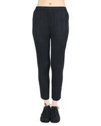 Pleats Please Issey Miyake - Pleated Tapered Trousers - Lyst