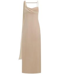 Oude Waag - Ribbon-Panelled Draped Midi Dress - Lyst