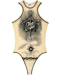 Jean Paul Gaultier - Flocked-print Sleeveless Bodysuit - Lyst