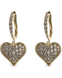 Lisa Nik - 18Kt Heart Diamond Hoop Earrings - Lyst