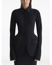 Mugler - Pinstripe Hourglass Shirt Jacket - Lyst