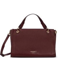 Twinset - Logo-Detail Grained-Effect Tote Bag - Lyst