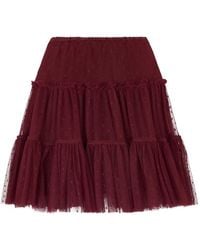 RED Valentino - Ruffled Polka-Dot Skirt - Lyst
