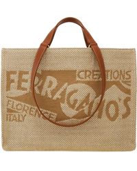 Ferragamo - Großer Shopper mit Logo-Stickerei - Lyst