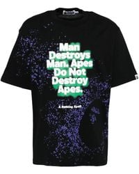 A Bathing Ape - Spray-Print Slogan T-Shirt - Lyst