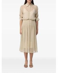 CRI.DA - Wimbledon Polka-Dot Silk Midi Dress - Lyst
