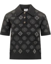 CASABLANCA - Poloshirt Met Knopen En Jacquard - Lyst