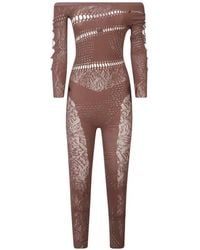 Poster Girl - Off-Shoulder Lace Jumpsuit - Lyst