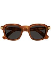 Cartier - Tortoiseshell-Effect Square-Frame Sunglasses - Lyst