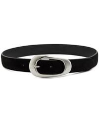 Anderson's - Oval-Buckle Suede Belt - Lyst