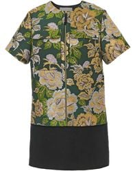 Carolina Herrera - Floral-Jacquard Velvet Mini Day Dress - Lyst