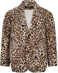 DSquared² - Blazer Met Luipaardprint En Lange Mouwen - Lyst