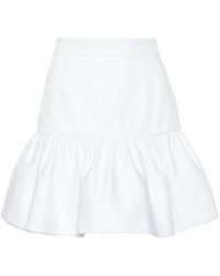 Patou - Ruffled Gabardine Miniskirt - Lyst