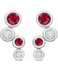 Pragnell - Boucles D'Oreilles Bubbles En Or Blanc 18Ct Ornées De Diamants Et De Rubis - Lyst