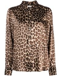 P.A.R.O.S.H. - Leopard-print Silk-satin Shirt - Lyst