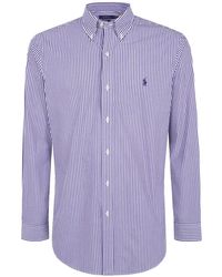 Polo Ralph Lauren - Vertical-Stripe Logo-Embroidered Shirt - Lyst
