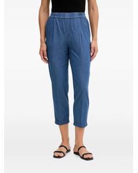 Benetton - Elasticated-Waistband Cropped Trousers - Lyst