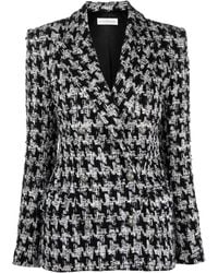 Faith Connexion - Bouclé Houndstooth-Pattern Blazer - Lyst