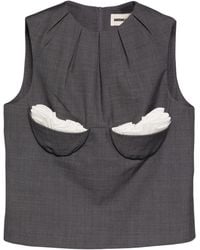 ShuShu/Tong - Embellished Pleat-Detail Bustier Sleeveless Top - Lyst