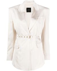 Pinko - Goldeneye Viscose Jacket With Belt - Lyst