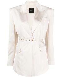 Pinko - Goldeneye Viscose Jacket With Belt - Lyst