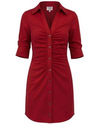 Cinq À Sept - Elina Ruched Button-Up Mini Dress - Lyst