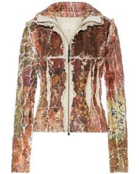 Maison Margiela - Fragmented Floral Zip-Up Cardigan - Lyst