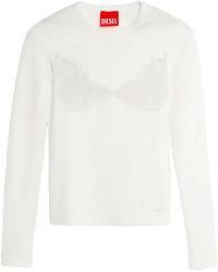 DIESEL - Top With Devoré Lace Effect - Lyst