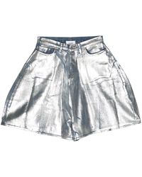 Doublet - Jeans-Shorts im Metallic-Look - Lyst