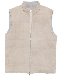 Eleventy - Suede Quilted Gilet - Lyst