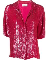P.A.R.O.S.H. - Sequin-embellished Spread-collar Shirt - Lyst