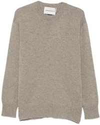 Amaranto - Crew-Neck Ribbed-Trim Sweater - Lyst