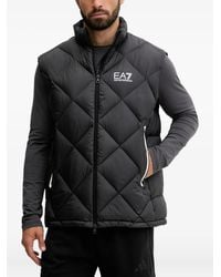 EA7 - Logo-Detail Quilted Gilet - Lyst