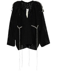 Litkovskaya - Perforated Thread-Detail Cotton Blouse - Lyst