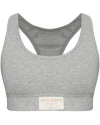 Palm Angels - Ribbed Logo-Patch Bra - Lyst