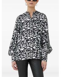 Bruuns Bazaar - Geometric-Print Long-Sleeved Blouse - Lyst
