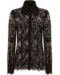 Dolce & Gabbana - Semi-Sheer Lace Shirt - Lyst