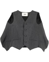 Fendi - Deconstructed Pinstripe Wool Waistcoat - Lyst